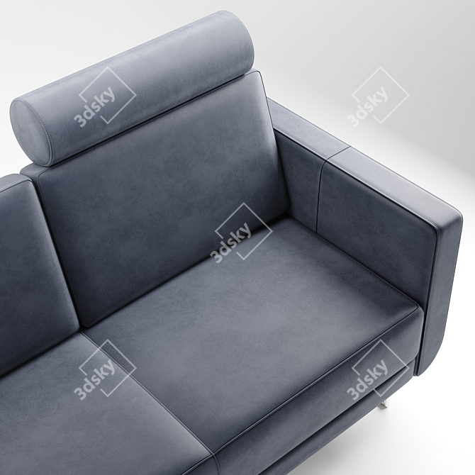 Classic Bonded Leather Loveseat 3D model image 2