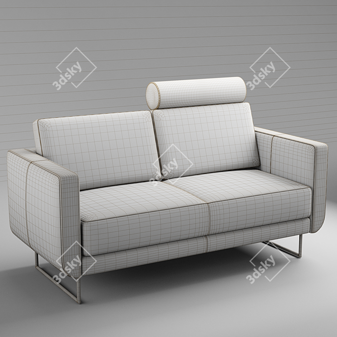 Classic Bonded Leather Loveseat 3D model image 3