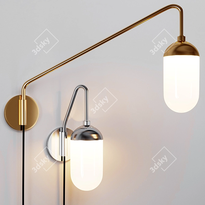 Pelle Gooseneck Sconce: Sleek & Stylish 3D model image 1