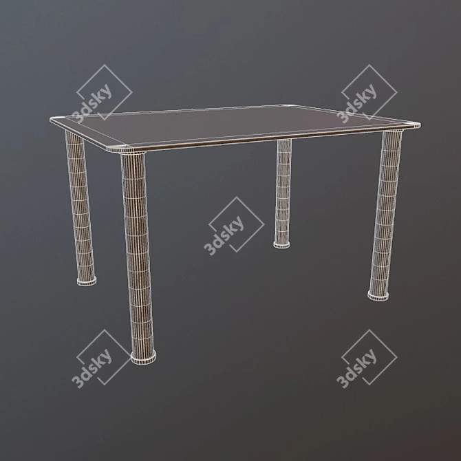 Transparent Ted Table (100x75x60 cm) 3D model image 2