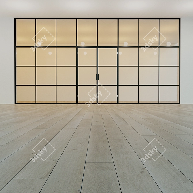 Sleek Glass Partition: Modern Design 3D model image 3