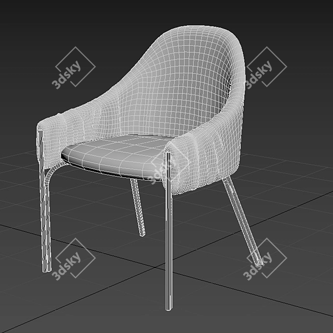 Sophisticated Celina Armchair: A Stunning Blend of Comfort and Style 3D model image 3