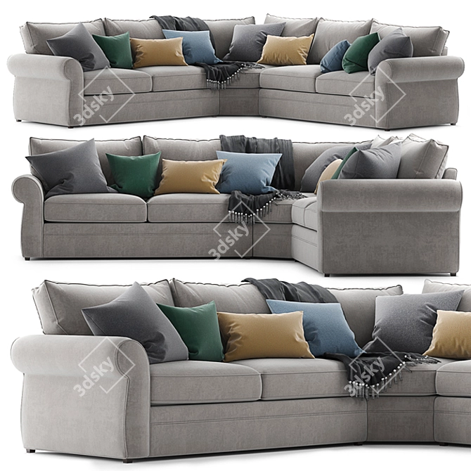 Pearce Luxe Upholstered Sofa 3D model image 1