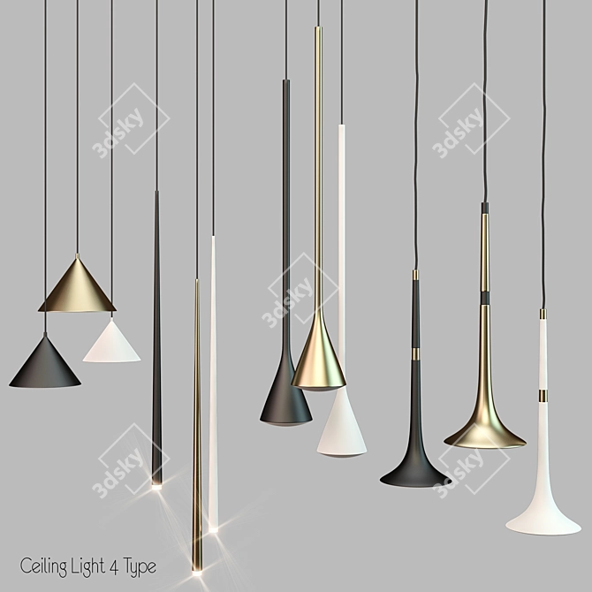 Modern Ceiling Light Fixture 3D model image 1