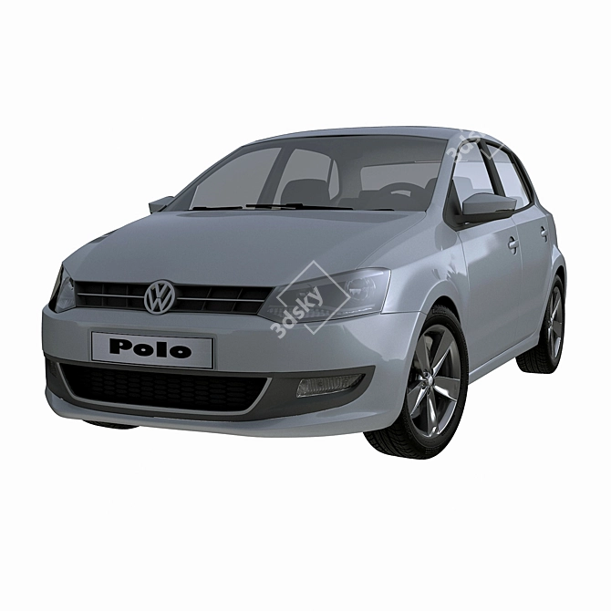 Volkswagen Polo 5dr 2010: High-Detail VRay Model 3D model image 1