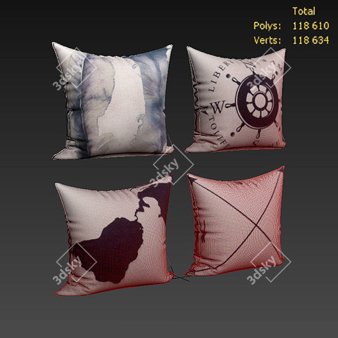 Luxury Pillow Set - WEYON Collection 3D model image 2