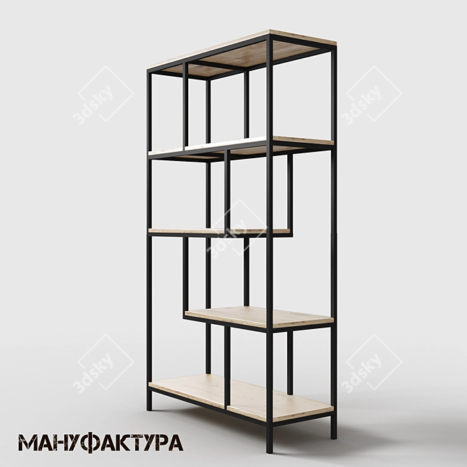 Industrial Loft 5-Tier Rack 3D model image 1