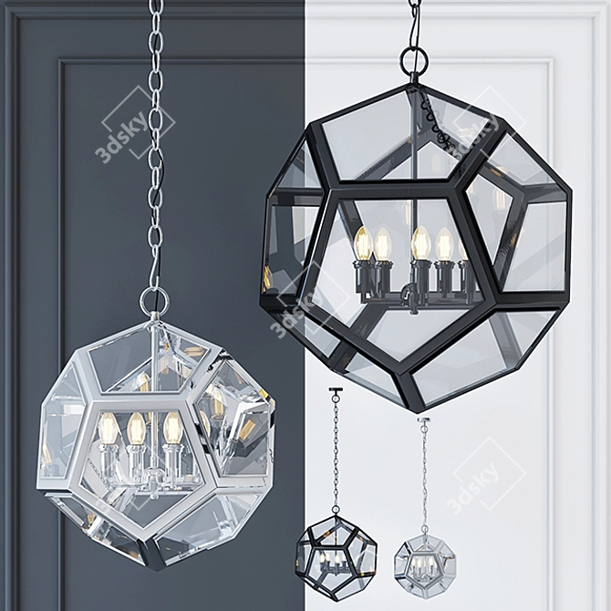 Eichholtz Yorkshire M Black: Modern Chandelier 3D model image 1