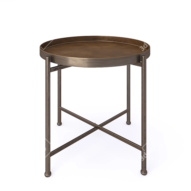 Lenox Tray Table: Stylish and Functional Metal Coffee Table 3D model image 1