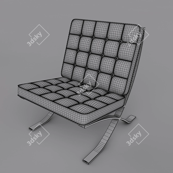 Luxury Leather Armchair: Vray, Corona, FBX Files 3D model image 2
