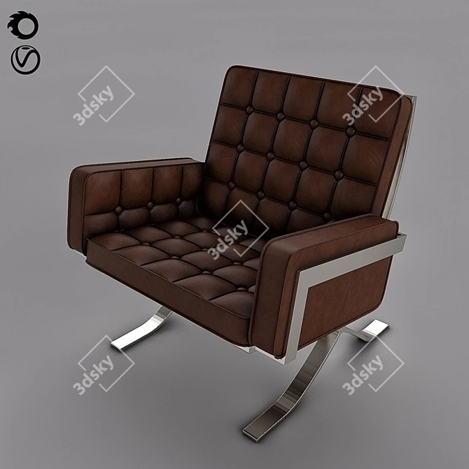 Luxury Leather Armchair with FBX 3D model image 1