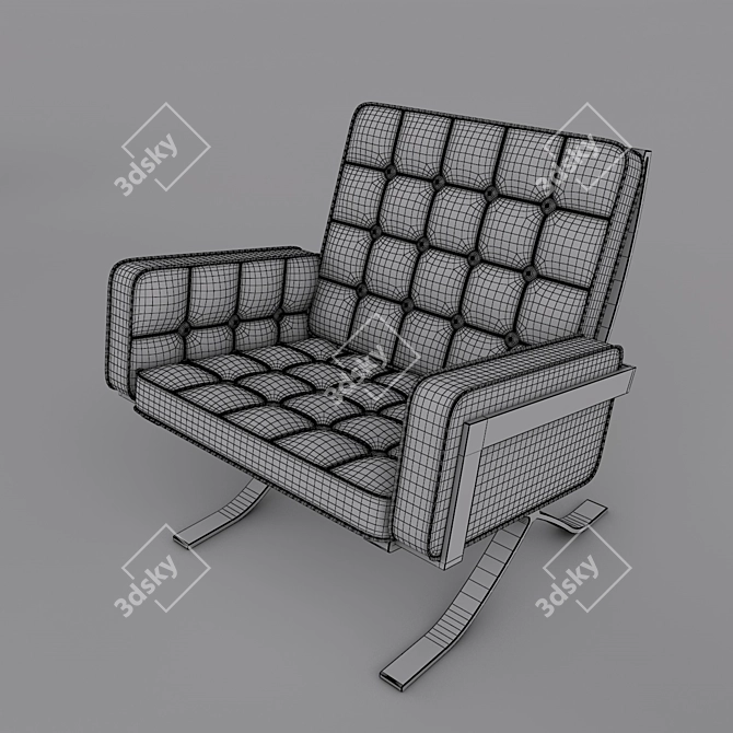 Luxury Leather Armchair with FBX 3D model image 2