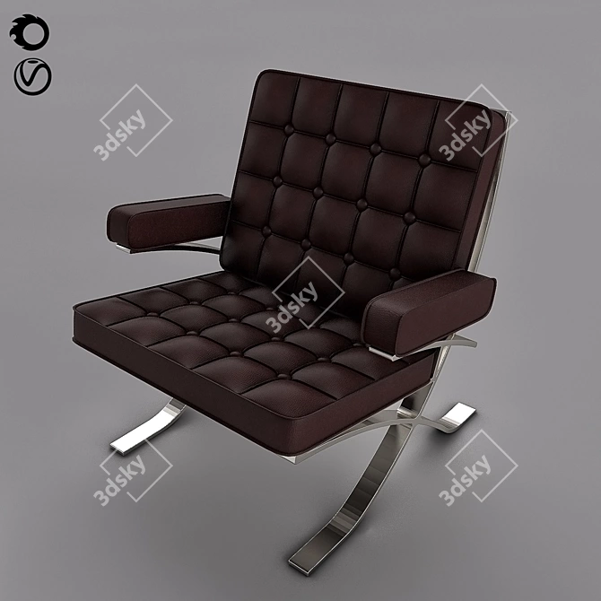 Luxury Leather Armchair: Vray, Corona, FBX 3D model image 1