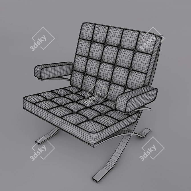 Luxury Leather Armchair: Vray, Corona, FBX 3D model image 2