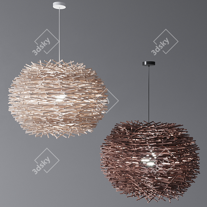 Bird Nest Pendant: Nordic Village 3D model image 1