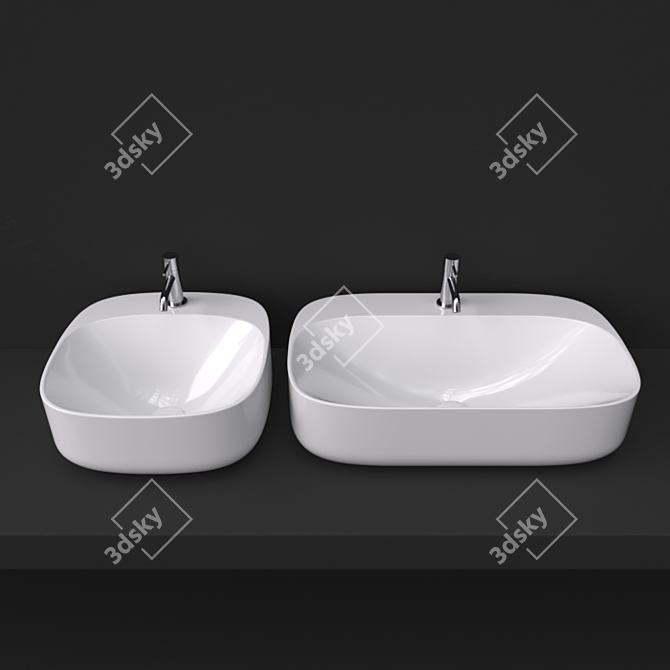 Stylish Scarabeo Moon Washbasin 3D model image 2