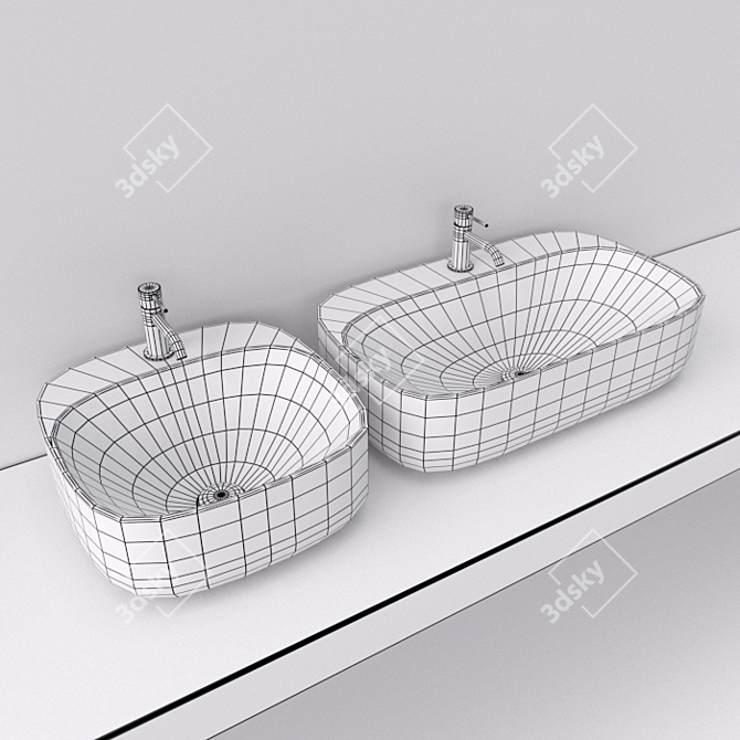 Stylish Scarabeo Moon Washbasin 3D model image 3