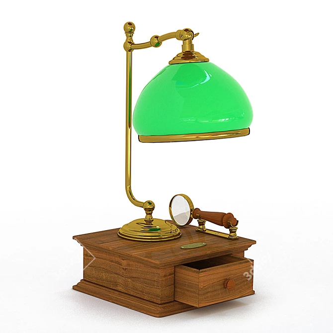 Title: Vintage Bronze Table Lamp 3D model image 1