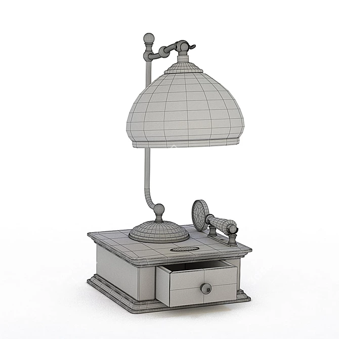 Title: Vintage Bronze Table Lamp 3D model image 3