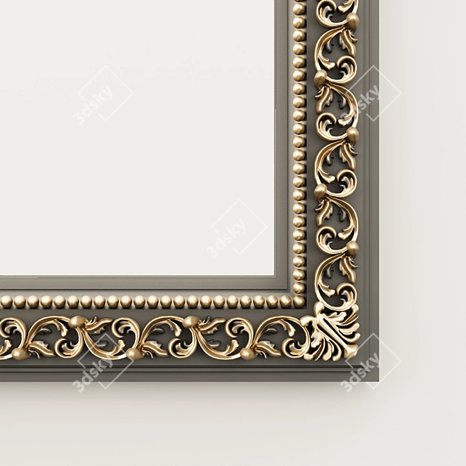 Title: Classic Baguette Mirror - Elegant, Timeless Design 3D model image 2