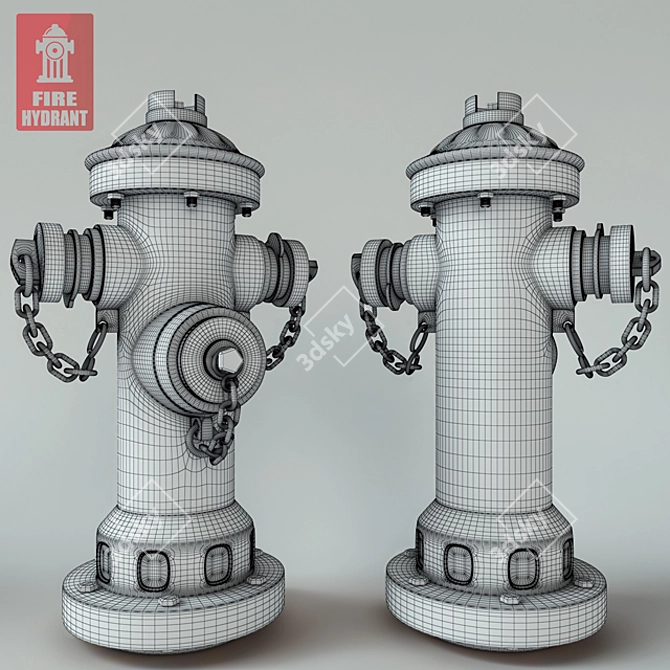 Realistic 3D Fire Hydrant Model 3D model image 2