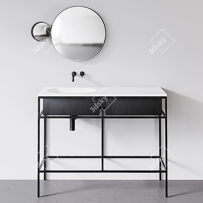 Gravity Mirror with Frame Gl2: Stylish Console 3D model image 1