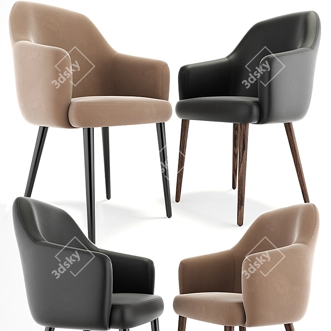 Sleek Dining Chair: Modern Design 3D model image 1