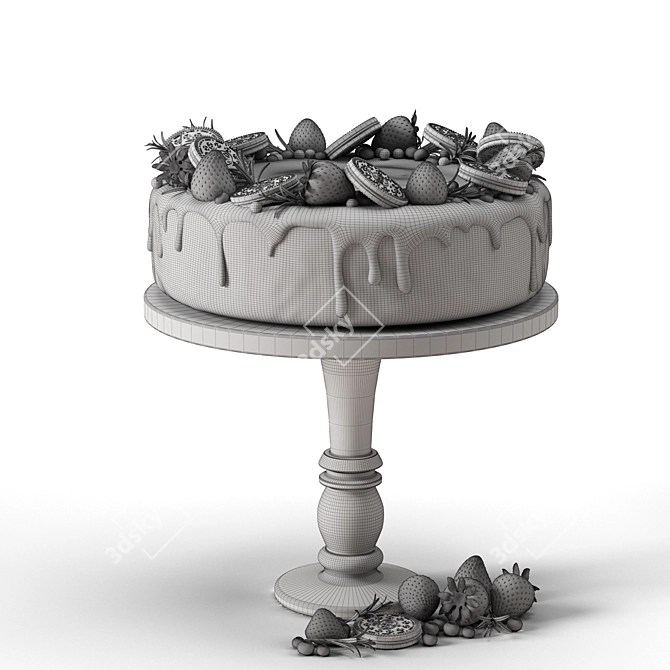  Delicious Strawberry Oreo Cake 3D model image 3