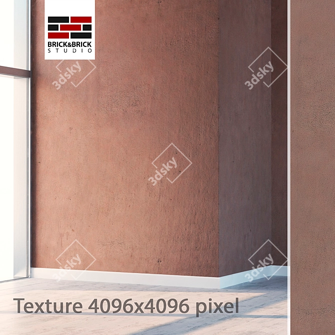 Seamless High-Detail Stucco Texture 3D model image 1