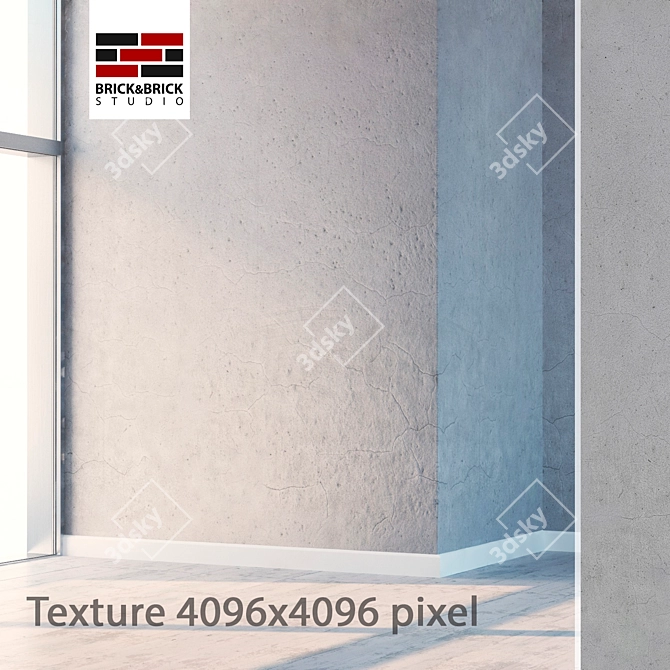 Seamless High Detail White Plaster 3D model image 1