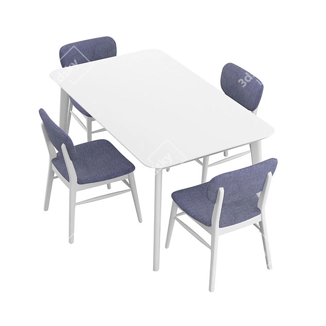  Elegant Foldable Table-Chair Set 3D model image 1