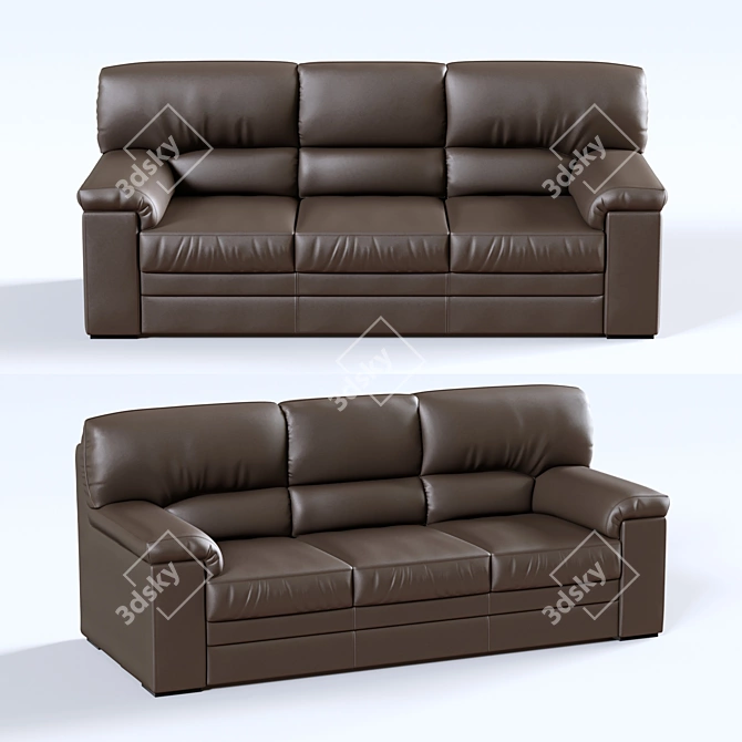 Ella 3-Seater Sofa: Russian Craftsmanship 3D model image 1