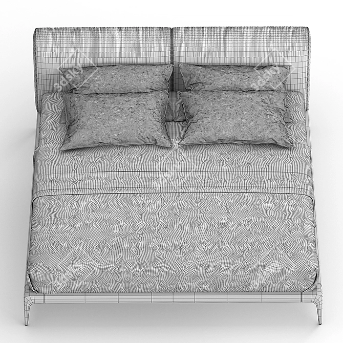 Elegant Park Bed: Contemporary Design 3D model image 3