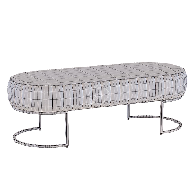 Elegant Bohemian Velvet Bench 3D model image 3