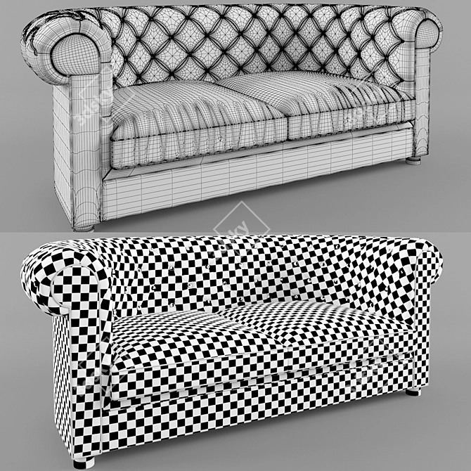 Modern Darlas Fuert Sofa - High Poly 3D Model 3D model image 3