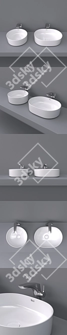 Inspira Roca FineCeramic Over Wash Basin 3D model image 2