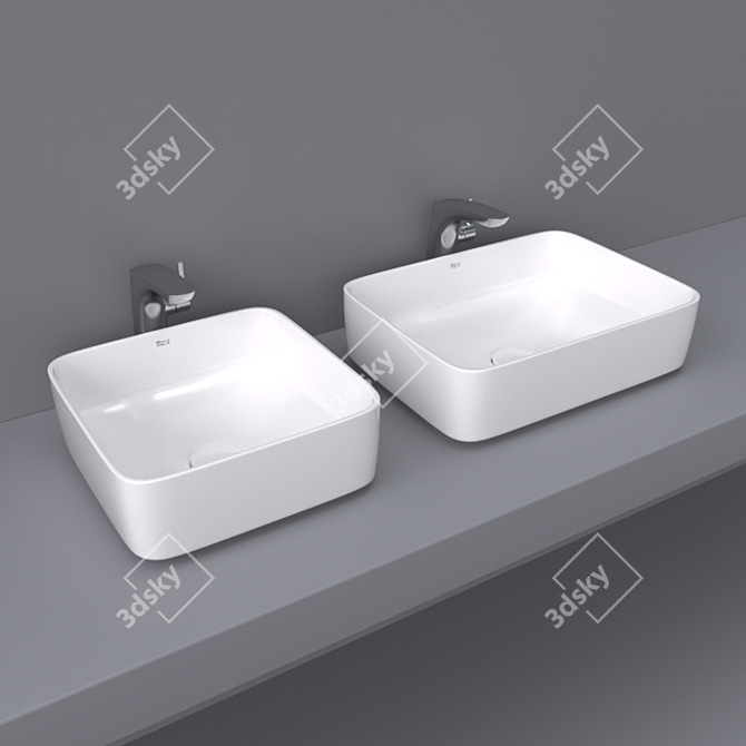 Inspira Square Over Counter Wash Basin 3D model image 1