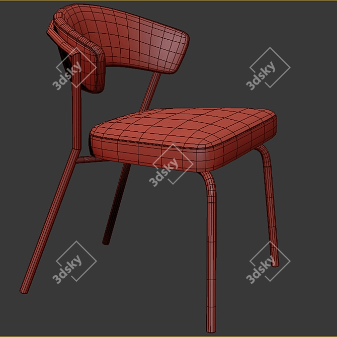 Leatherette Stacking Dining Chair 3D model image 2