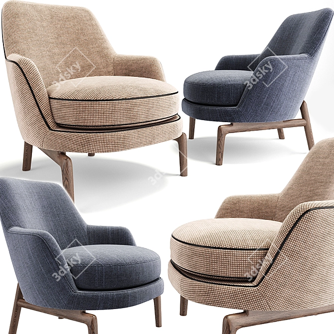 Luxurious Leda Flexform Armchair 3D model image 1