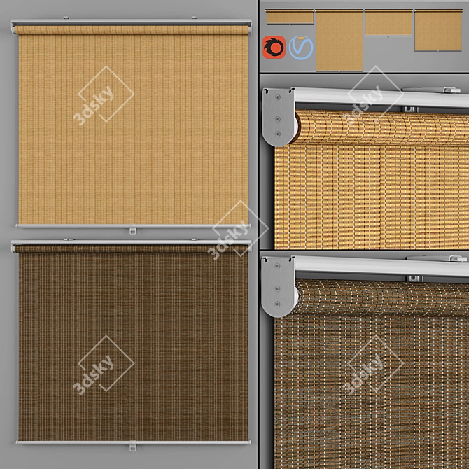 Roller Blinds IKEA Bustoffel: Stylish and Functional 3D model image 1