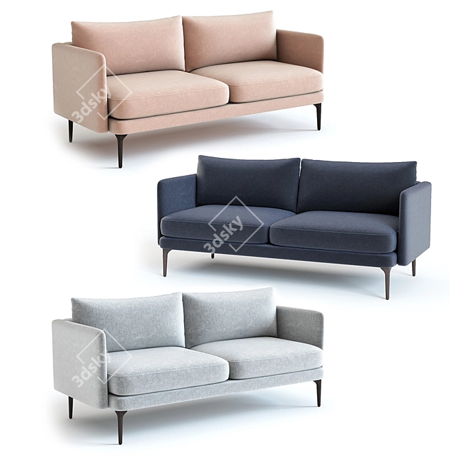 West Elm Auburn Sofa: Modern Elegance for Your Home 3D model image 2