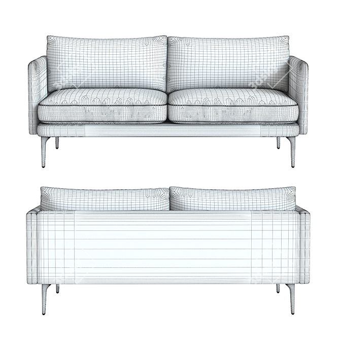 West Elm Auburn Sofa: Modern Elegance for Your Home 3D model image 3