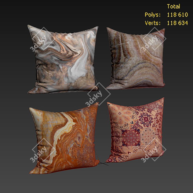 Marble Decorative Pillow Set 3D model image 2