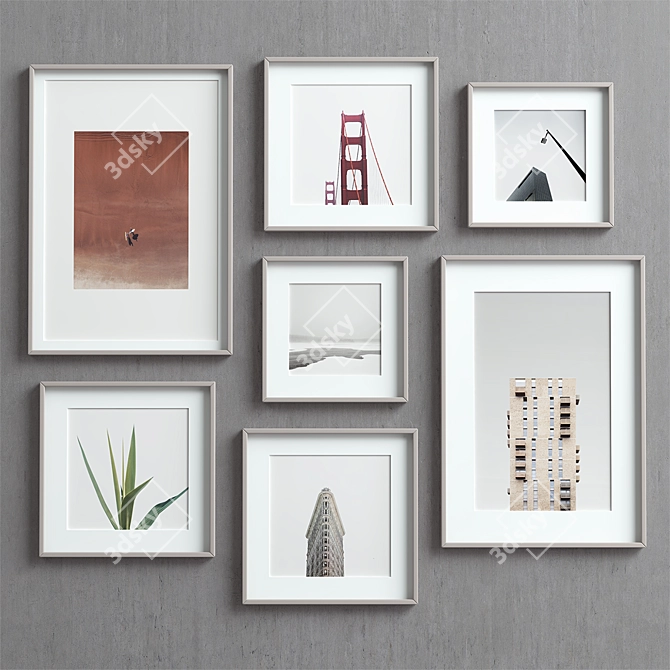 Elegant Frames Set-85: 7 Unique Designs 3D model image 1