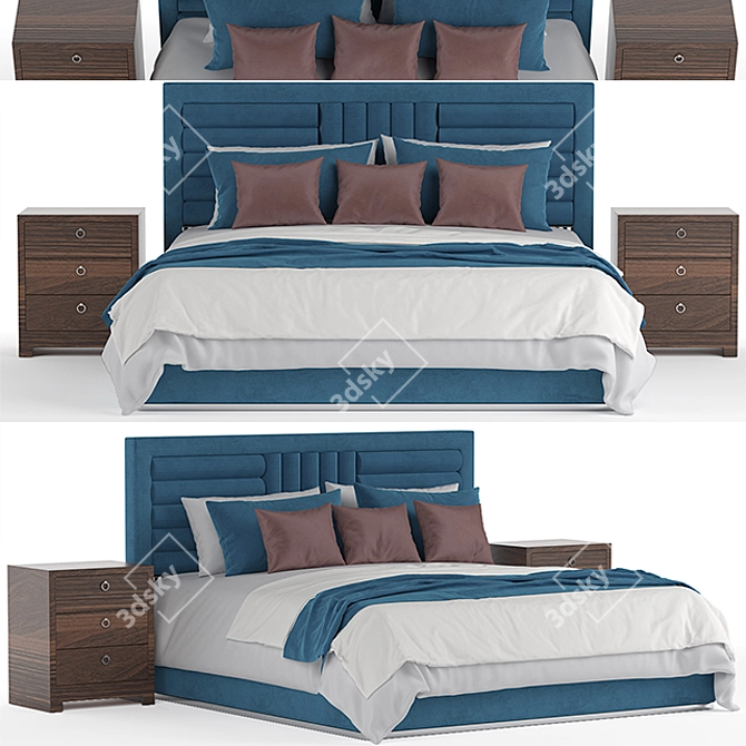 Fendi Bed: Luxurious and Timeless 3D model image 1