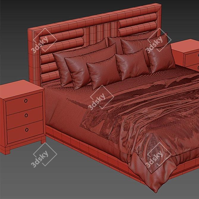 Fendi Bed: Luxurious and Timeless 3D model image 3