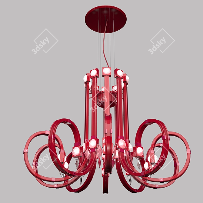 Elegant Italian Chandelier: Masiero RAQAM C V32 3D model image 1