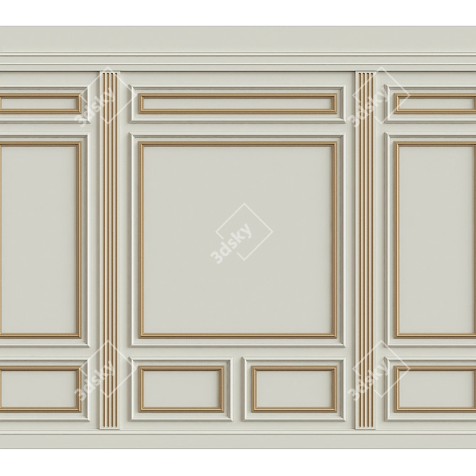 3D Wall Moulding: Elegant Home Upgrade 3D model image 1