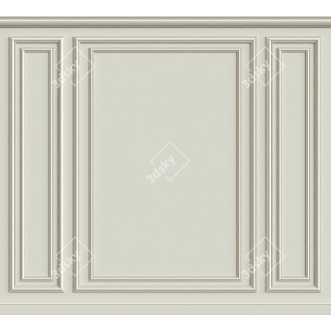 Elegant Wall Moulding: Transform Your Space 3D model image 1