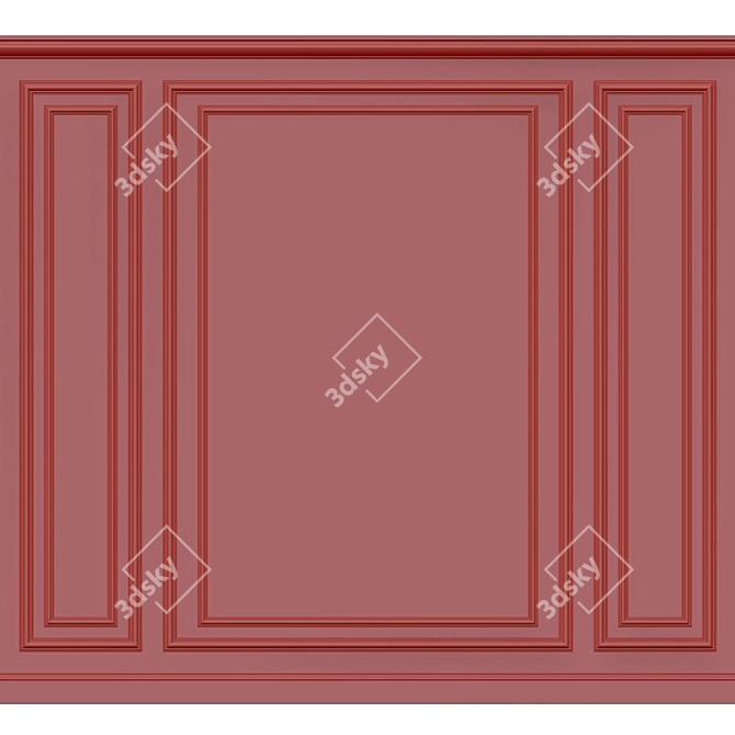 Elegant Wall Moulding: Transform Your Space 3D model image 2